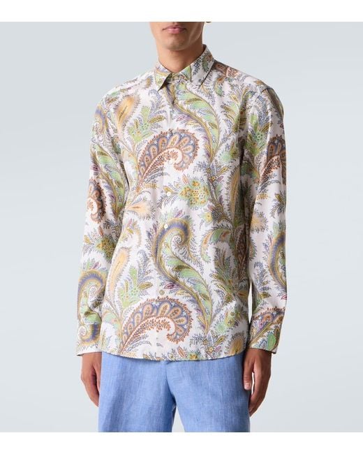 Etro Hemd Aus Baumwollpopeline in White für Herren