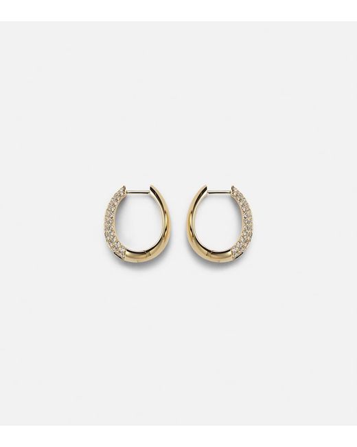 Anita Ko Metallic 18Kt Hoop Earrings With Diamonds