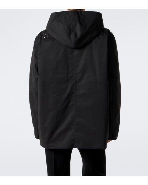 Rick Owens Black Mac Hooded Coat for men