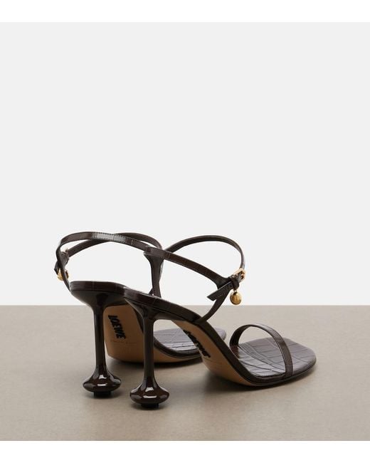 Loewe Metallic Toy Croc-Effect Leather Sandals