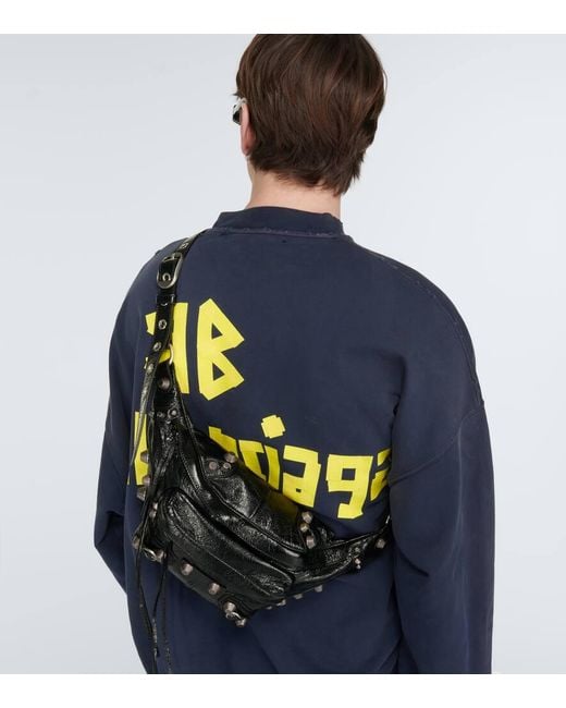 Balenciaga Black Le Cagole Leather Belt Bag for men