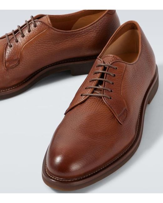 Brunello Cucinelli Schnuerschuhe Aus Leder in Brown für Herren