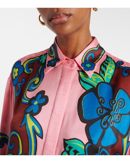 ALÉMAIS Blue Hemd Aus Seidensatin