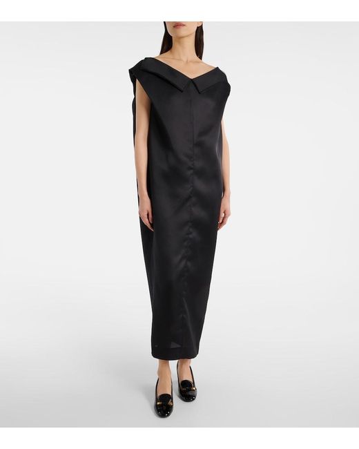 Khaite Black Selwyn Silk Gazar Maxi Dress