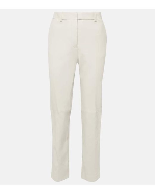 Joseph White Coleman Cropped Leather Pants