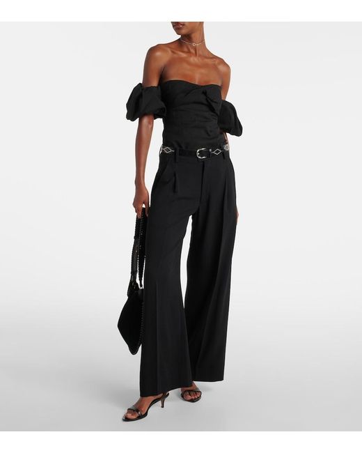 Isabel Marant Black Daniela Off-Shoulder Top