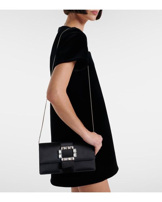 Manolo Blahnik Black Maycapjou Satin Clutch