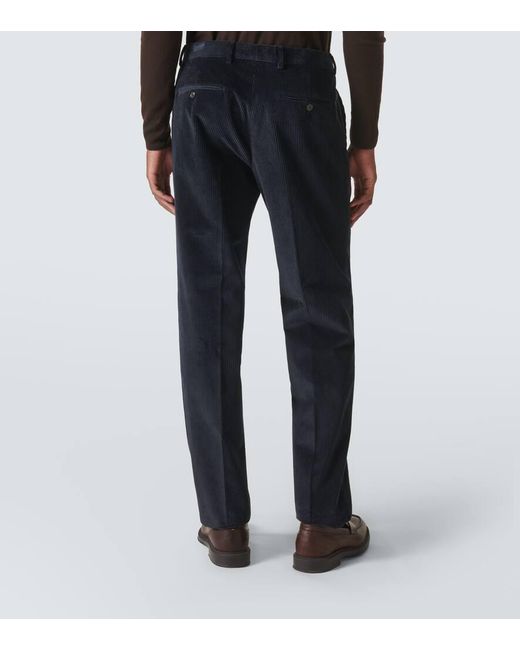 Loro Piana Gerade Hose Aus Baumwoll-Cord in Blue für Herren