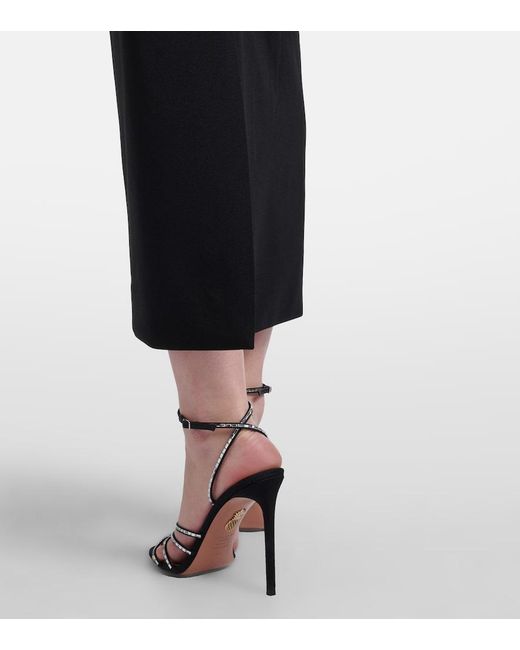 Solace London Black Rhianne Satin-Trimmed Cocktail Dress