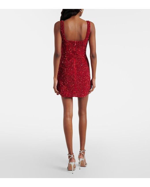Rachel Gilbert Red Kaity Embellished Minidress
