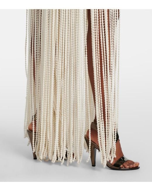 Alaïa White Trompe L'Oil Wide-Leg Pants