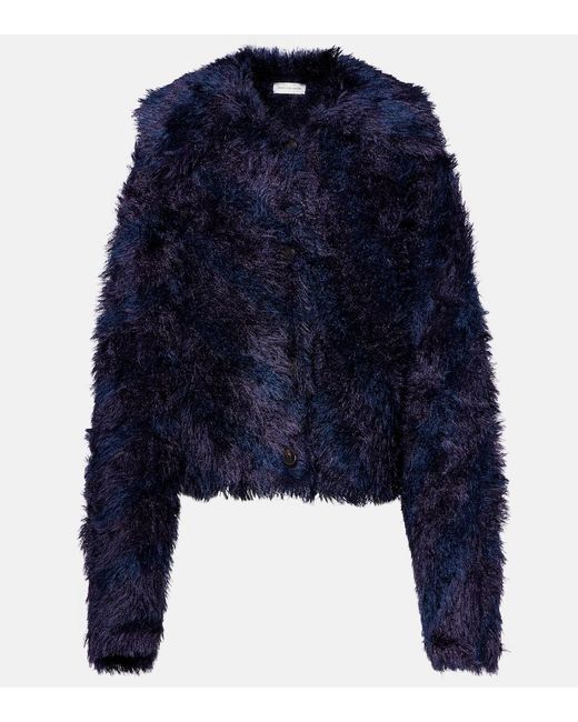 Dries Van Noten Blue Wool And Alpaca-Blend Cardigan