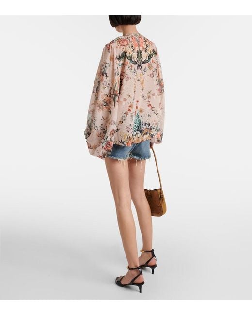 Camilla Multicolor Floral Silk Blouse