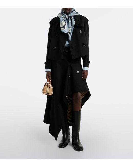 Burberry Black Double-Breasted Cotton Gabardine Jacket