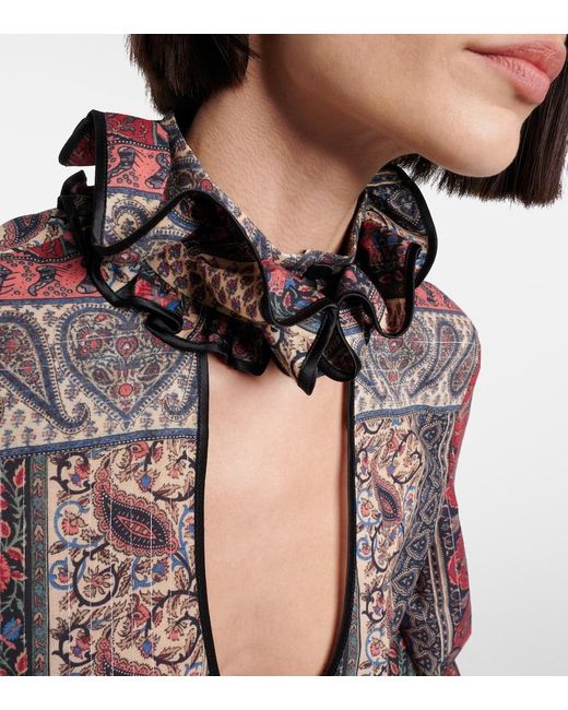 Valentino Brown Paisley Cotton Muslin Blouse