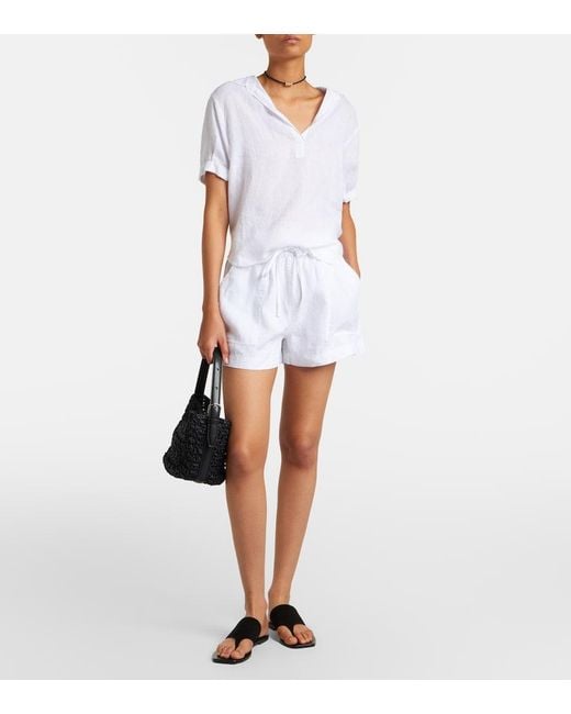 Velvet White Vivica Linen Top