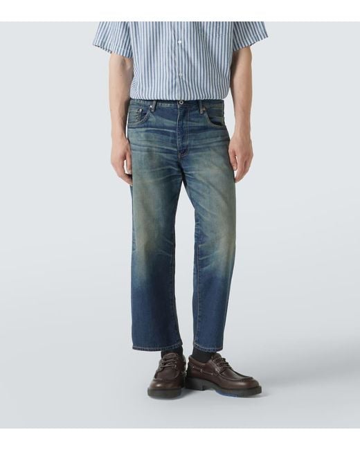 Jeans Rectos Con Efecto Desgastado Junya Watanabe de hombre de color Blue