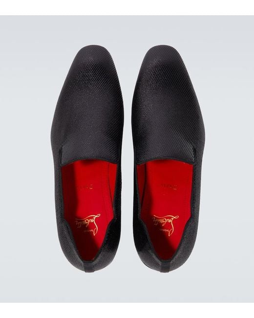 Christian Louboutin Black Dandy Chick Jacquard Loafer for men