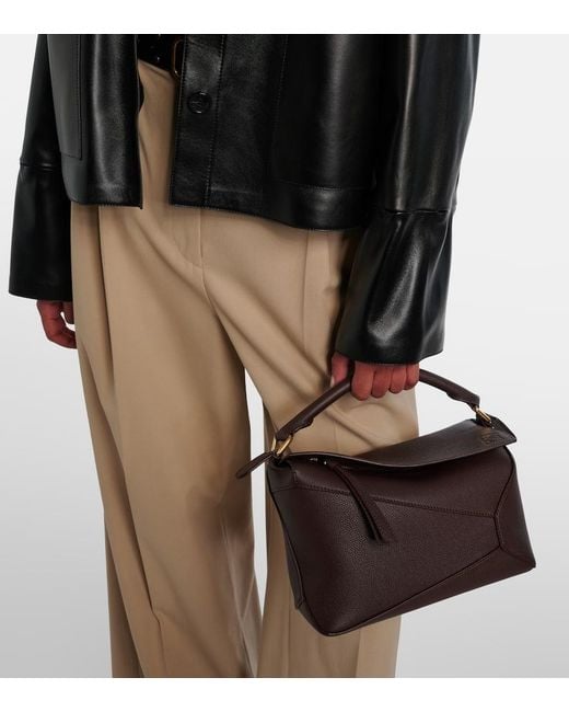 Loewe Black Tote Bag Puzzle Edge Small Aus Leder