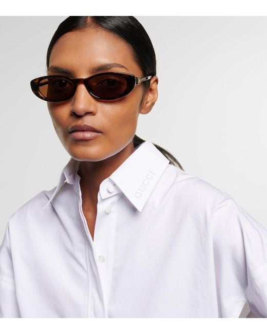 Gucci Brown Cat-Eye Sunglasses
