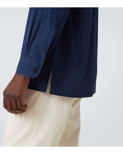 Charvet Blue Cotton Poplin Shirt for men