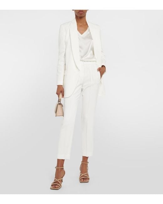 Brunello Cucinelli White Tailored Crepe Pants