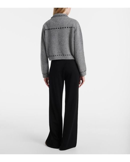Jardin Des Orangers Gray Wool And Cashmere-Blend Cardigan
