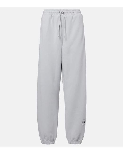 Adidas By Stella McCartney Gray Cotton-Blend Fleece Sweatpants