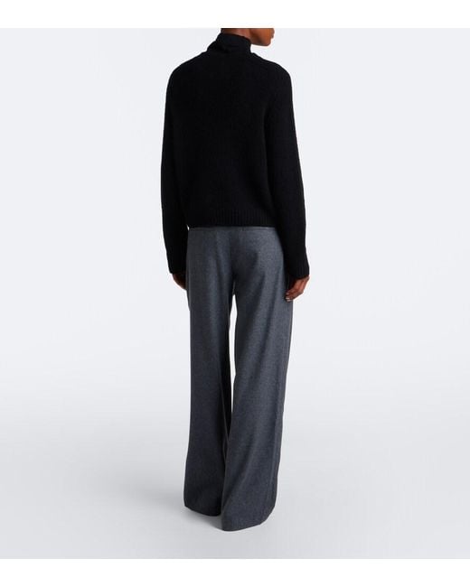 Vince Gray Camille Wool-Blend Flannel Wide-Leg Pants