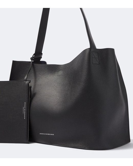 Studio Nicholson Black Doublet Leather Tote Bag for men