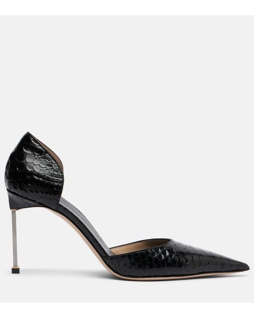Tom Ford Black Spire Snake-Effect Leather Pumps