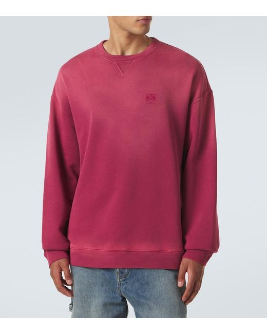 Loewe Pink Anagram Cotton Jersey Sweatshirt for men