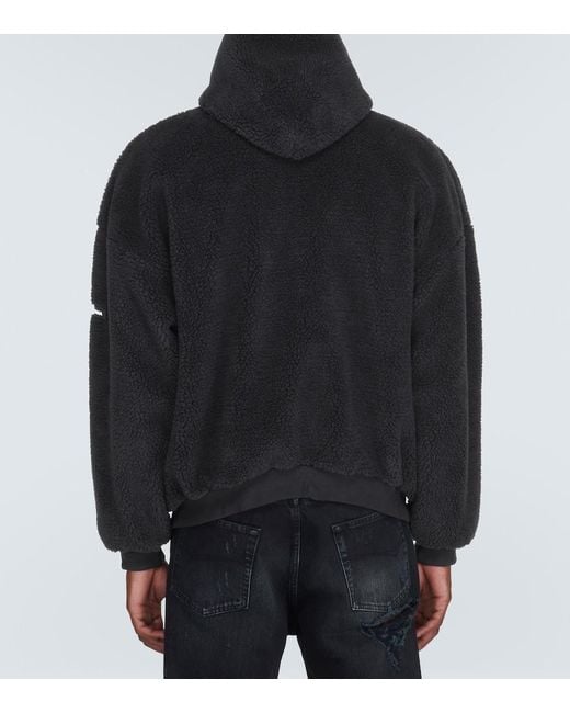 Balenciaga Black Oversized Fleece Hoodie for men