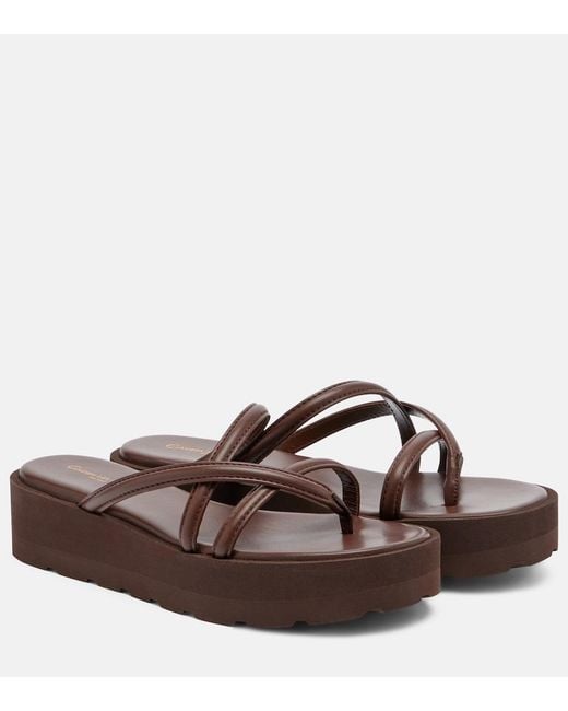Gianvito Rossi Brown Nadina Leather Platform Sandals