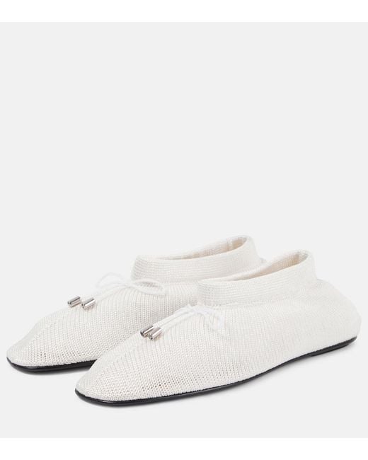 Totême White The Knitted Ballerina Shoes
