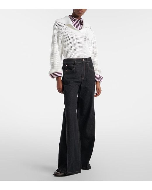 Brunello Cucinelli Black Wide-Leg Jeans