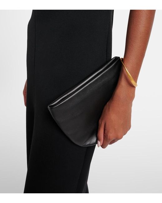 The Row Black Geo Leather Clutch