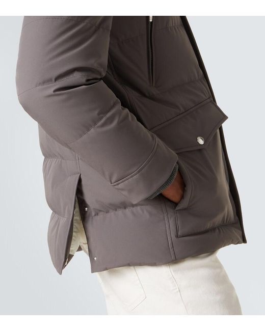 Brunello Cucinelli Gray Down Jacket for men