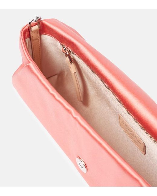 Roger Vivier Pink Clutch Efflorescence Aus Satin Mit Kristallen