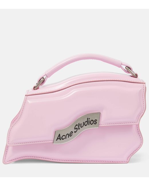 Acne Pink Distortion Wavy Mini Leather Shoulder Bag