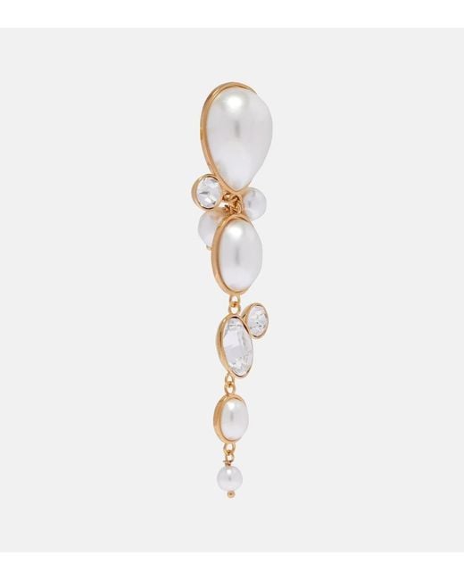 Oscar de la Renta Metallic Embellished Clip-On Earrings