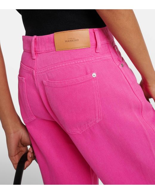 7 For All Mankind Pink Tess Straight Jeans