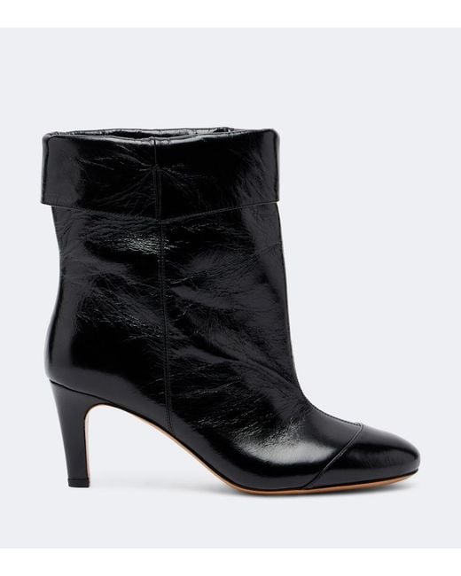 Isabel Marant Black Eldra Leather Ankle Boots
