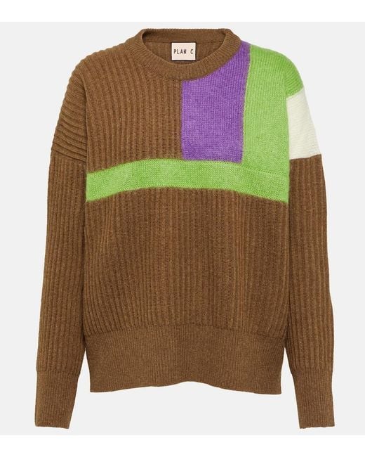 Plan C Green Wool And Cashmere Sweater