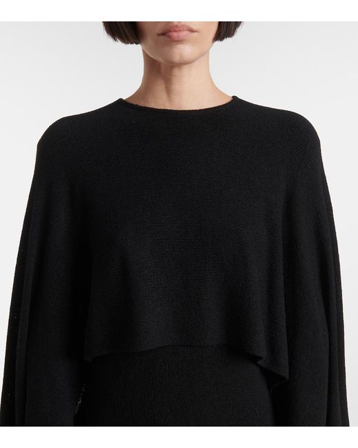 Totême Black Draped Silk Top