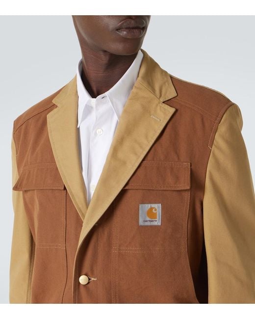 Junya Watanabe Brown X Carhartt Cotton Canvas Jacket for men