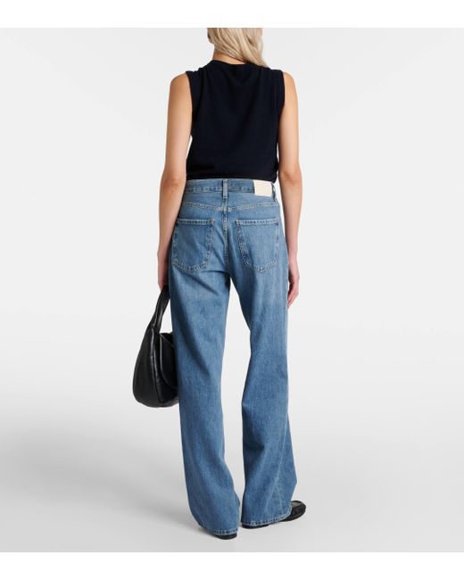 Citizens of Humanity Blue Annina Mid-rise Wide-leg Jeans