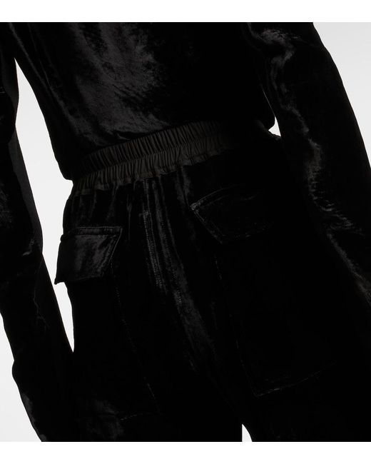 Rick Owens Black Dietrich Crepe Sweatpants