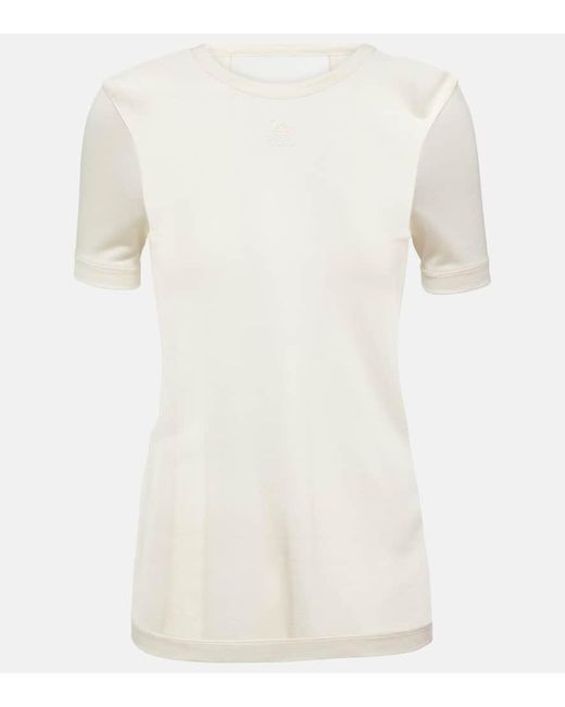 Loewe White Cutout Silk-blend T-shirt