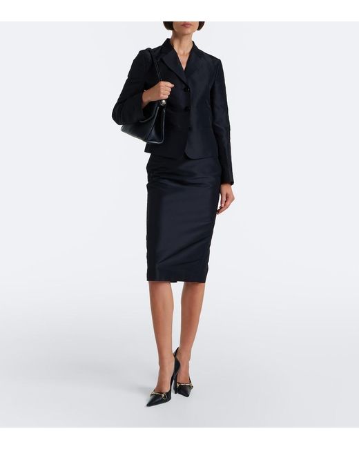 Gucci Black Silk Faille Jacket